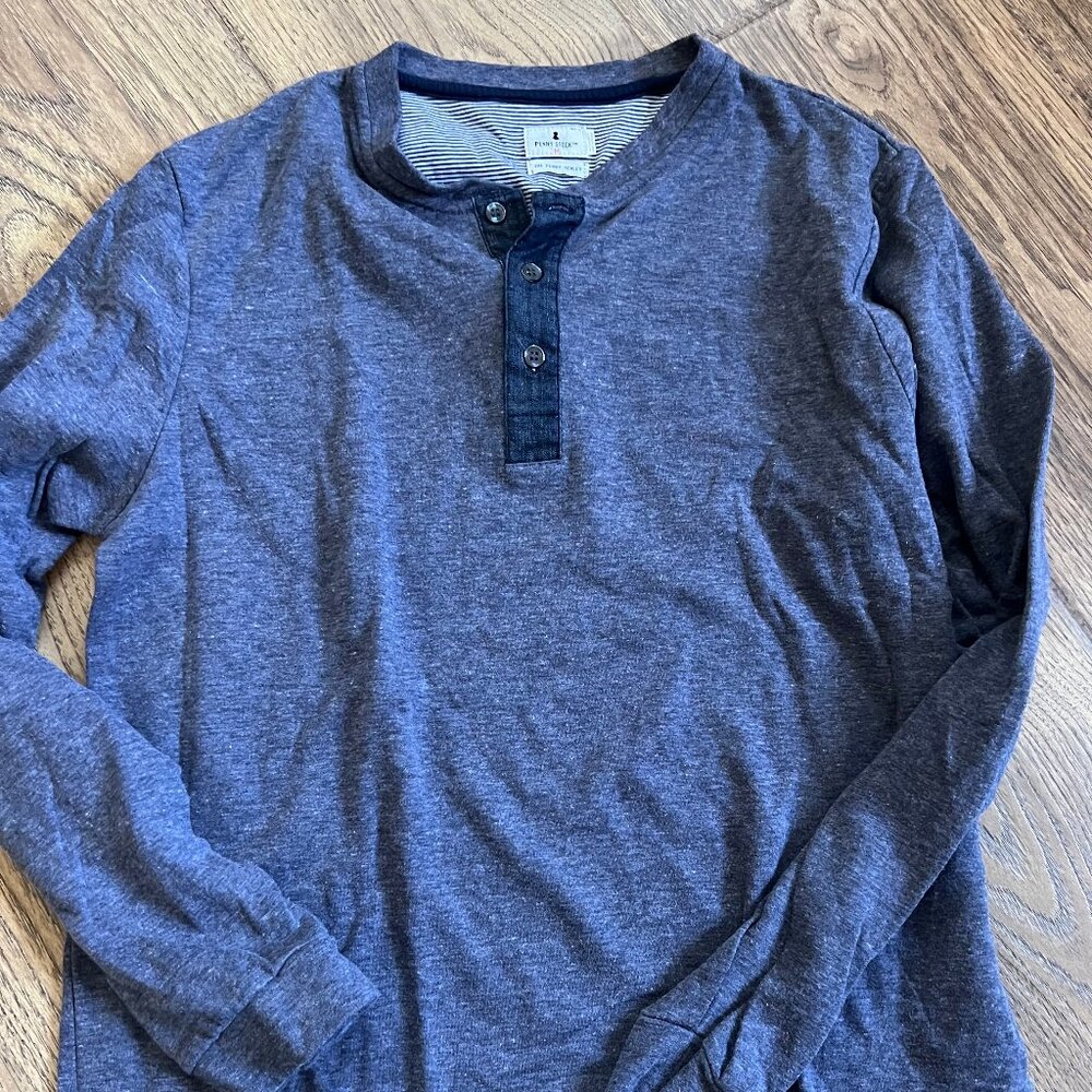 Men's Penny Stock Penny Henley Blue Size Medium
